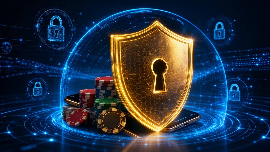 Perisai emas digital melindungi chip kasino dan ponsel